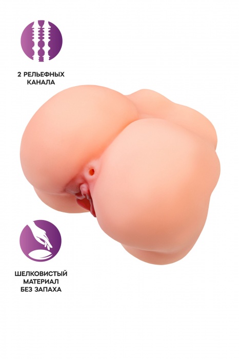 Реалистичный мастурбатор в форме попки с 2 любовными входами - No Name - в Абакане купить с доставкой