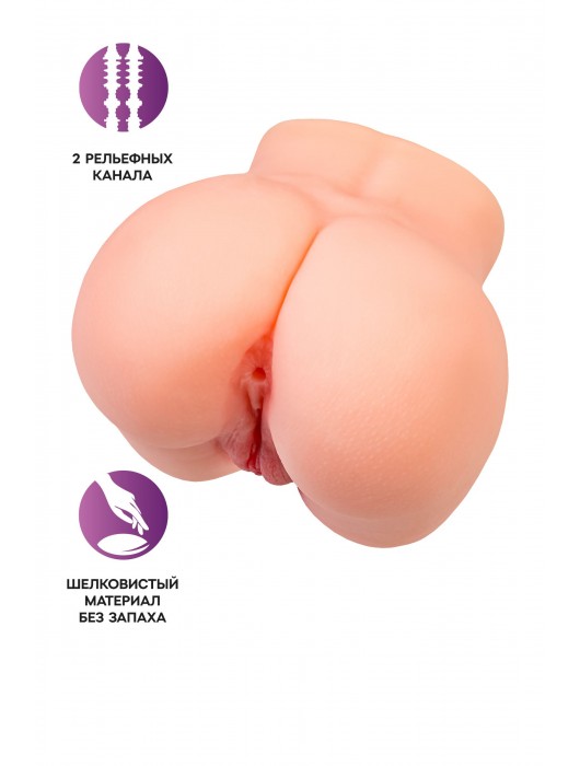 Реалистичный мастурбатор в форме попки с двумя любовными входами - No Name - в Абакане купить с доставкой