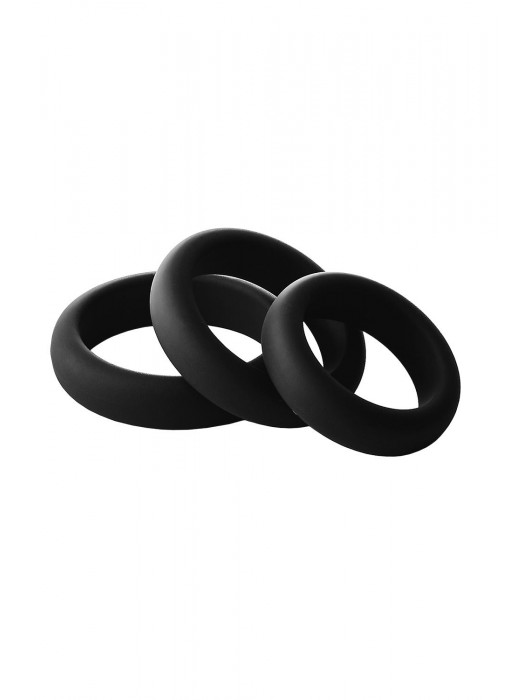 Набор из 3 черных эрекционных колец Smooth Silicone Cockring Pack - Dream Toys - в Абакане купить с доставкой