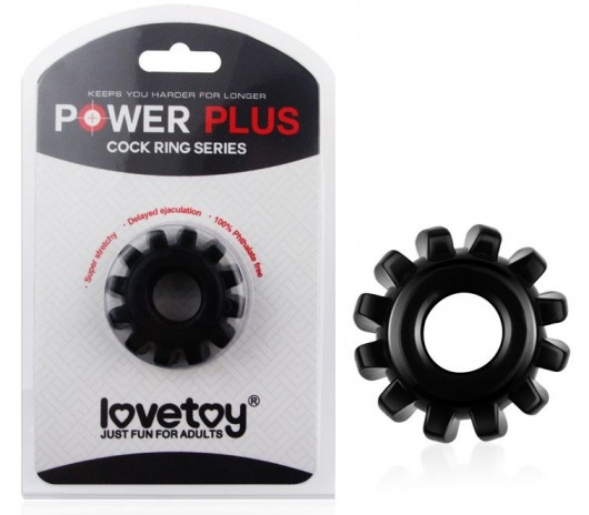 Чёрное эрекционное кольцо для пениса Power Plus - Lovetoy - в Абакане купить с доставкой