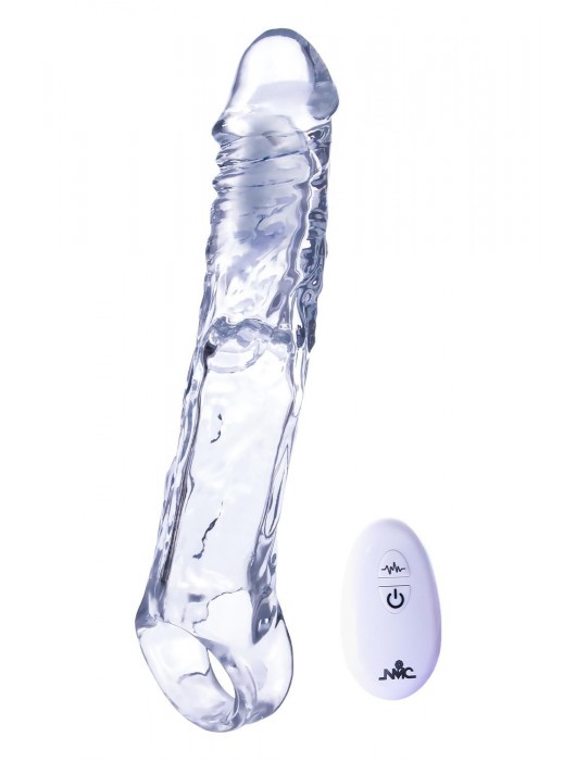 Прозрачная насадка-удлинитель Length Enhancer With Bullet с подхватом - 22,3 см. - NMC - в Абакане купить с доставкой