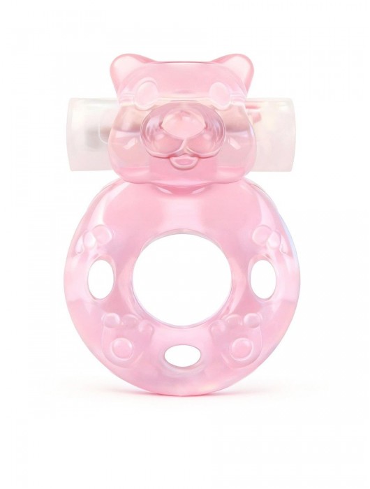 Розовое эрекционное виброкольцо в форме мишки - 1137 - в Абакане купить с доставкой