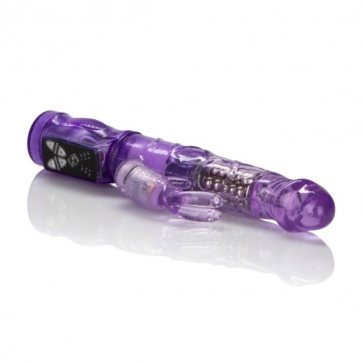 Фиолетовый вибромассажер Petite Jack Rabbit - 24 см. - California Exotic Novelties