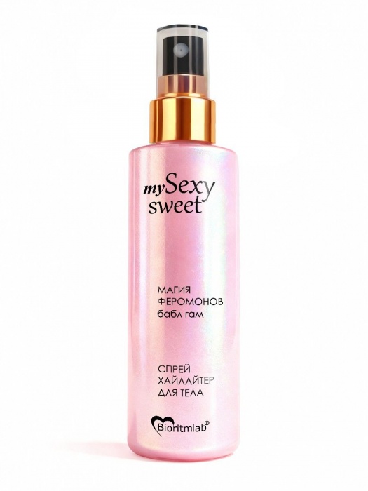 Спрей хайлайтер для тела Sexy Sweet с ароматом бабл-гам, шиммером и феромонами - 200 мл. -  - Магазин феромонов в Абакане