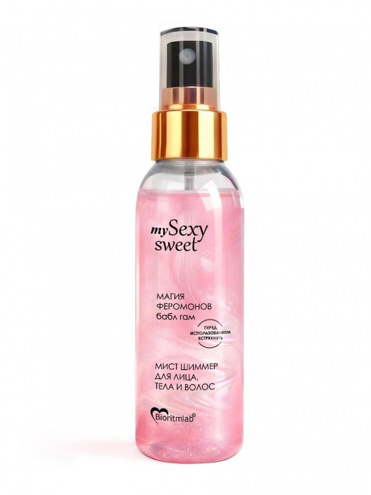 Мист для лица, тела и волос Sexy Sweet с ароматом бабл-гам, шиммером и феромонами - 95 мл. -  - Магазин феромонов в Абакане