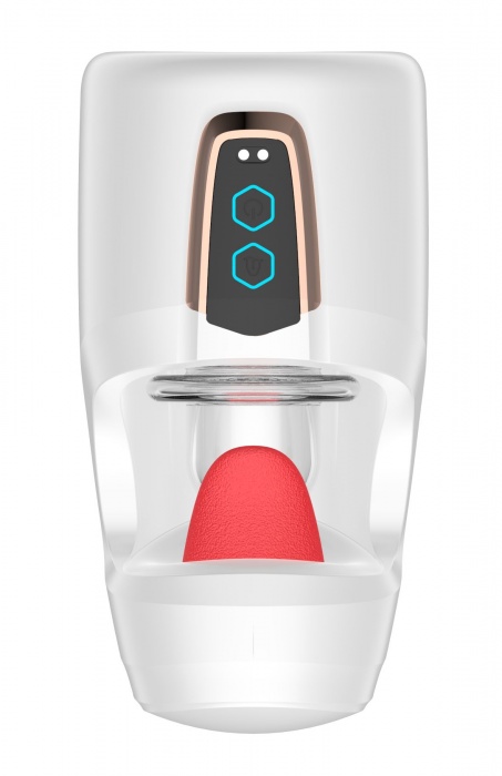 Белый мастурбатор с язычком и возвратно-поступательными движениями - Secwell - в Абакане купить с доставкой