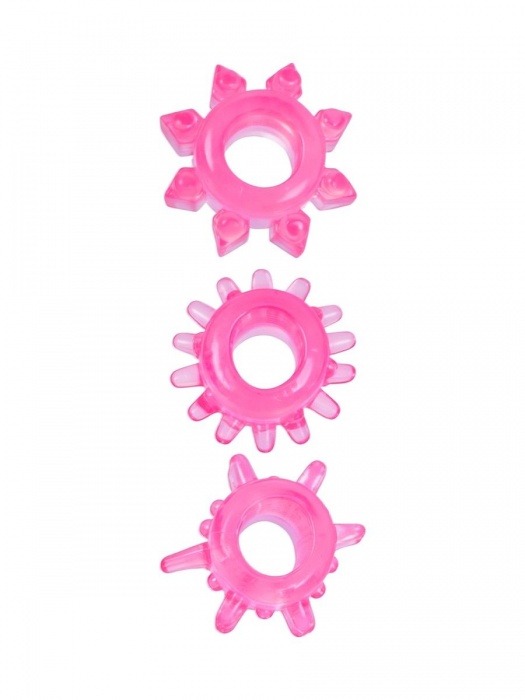 Комплект из трех розовых эрекционных колец - Erowoman-Eroman - в Абакане купить с доставкой