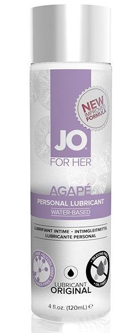 Женский лубрикант на водной основе JO AGAPE LUBRICANT ORIGINAL - 120 мл. - System JO - купить с доставкой в Абакане