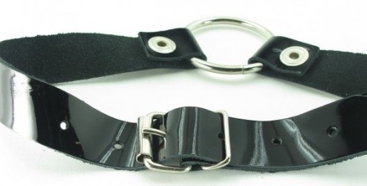 Кляп с кольцом и лаковым ремешком - БДСМ Арсенал - купить с доставкой в Абакане