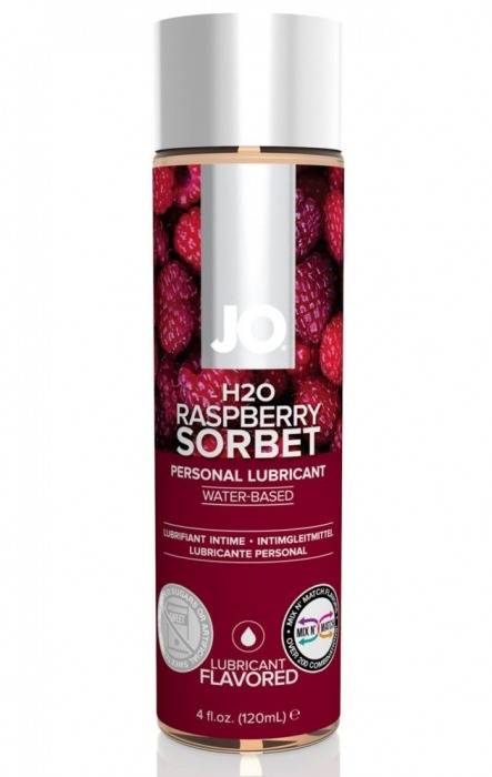 Лубрикант на водной основе с ароматом малины JO Flavored Raspberry Sorbet - 120 мл. - System JO - купить с доставкой в Абакане