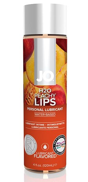 Лубрикант на водной основе с ароматом персика JO Flavored Peachy Lips - 120 мл. - System JO - купить с доставкой в Абакане