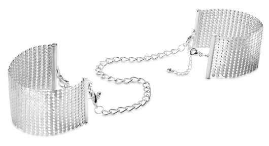 Серебристые наручники-браслеты Desir Metallique Handcuffs - Bijoux Indiscrets - купить с доставкой в Абакане