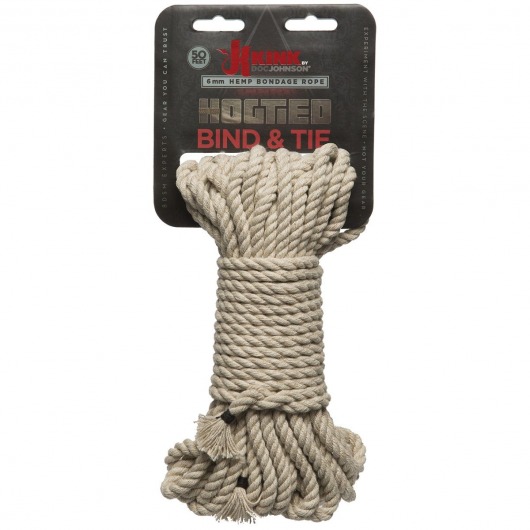 Бондажная пеньковая верёвка Kink Bind   Tie Hemp Bondage Rope 50 Ft - 15 м. - Doc Johnson - купить с доставкой в Абакане