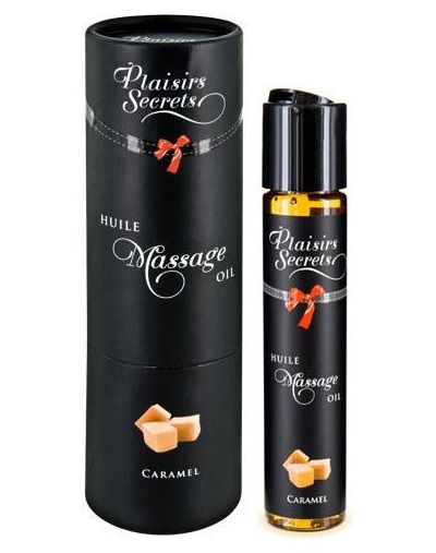 Массажное масло с ароматом карамели Huile de Massage Gourmande Caramel - 59 мл. - Plaisir Secret - купить с доставкой в Абакане