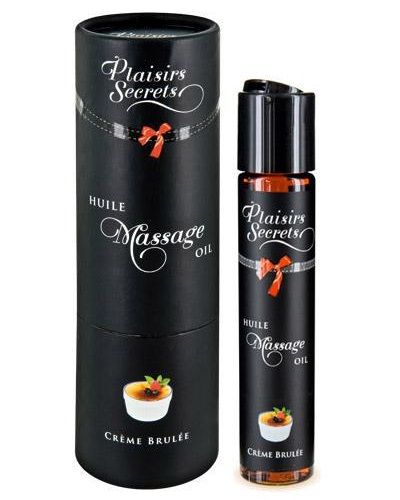 Массажное масло с ароматом крем брюле Huile de Massage Gourmande Creme Brulée - 59 мл. - Plaisir Secret - купить с доставкой в Абакане