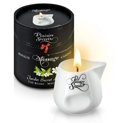 Массажная свеча с ароматом белого чая Jardin Secret D asie The Blanc - 80 мл. - Plaisir Secret - купить с доставкой в Абакане