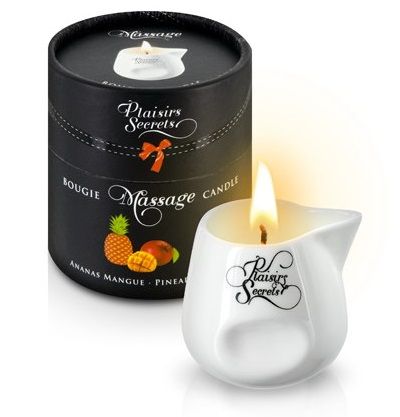 Массажная свеча с ароматом манго и ананаса Bougie de Massage Ananas Mangue - 80 мл. - Plaisir Secret - купить с доставкой в Абакане