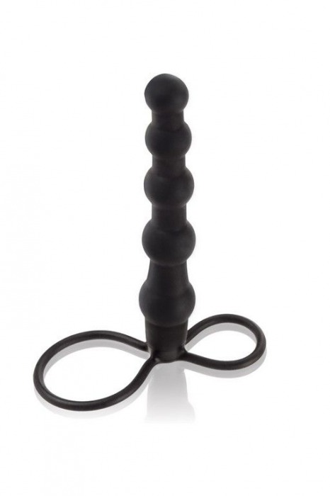 Насадка на пенис для двойного проникновения Silicone Beaded Double Rider - 14 см. - California Exotic Novelties - в Абакане купить с доставкой