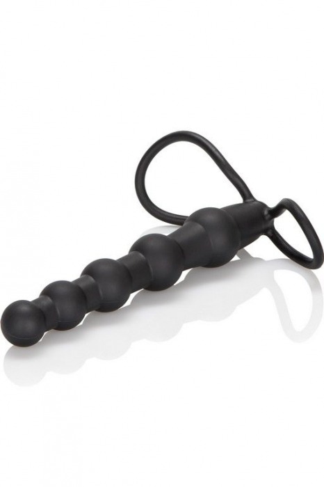 Насадка на пенис для двойного проникновения Silicone Beaded Double Rider - 14 см. - California Exotic Novelties - в Абакане купить с доставкой