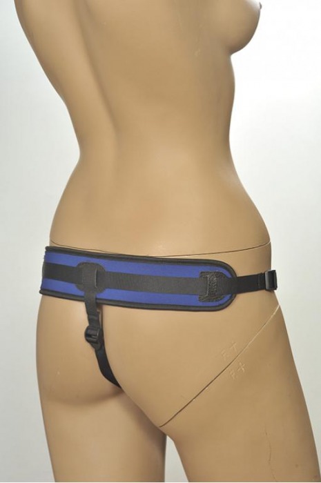Сине-чёрные трусики с плугом Kanikule Strap-on Harness Anatomic Thong - Kanikule - купить с доставкой в Абакане