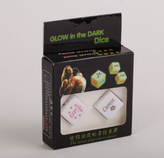 Светящиеся в темноте игровые кости для любовных игр - White Label - купить с доставкой в Абакане