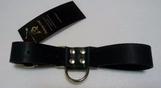 Чёрные широкие ременные наручники с полукольцом - Подиум - купить с доставкой в Абакане