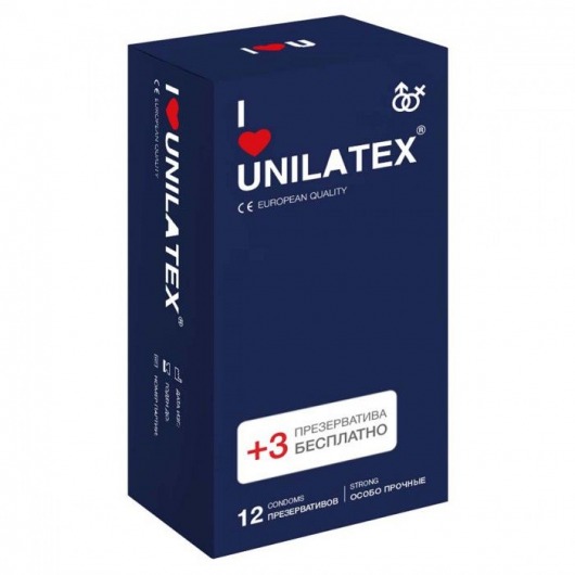 Ультрапрочные презервативы Unilatex Extra Strong - 12 шт. + 3 шт. в подарок - Unilatex - купить с доставкой в Абакане