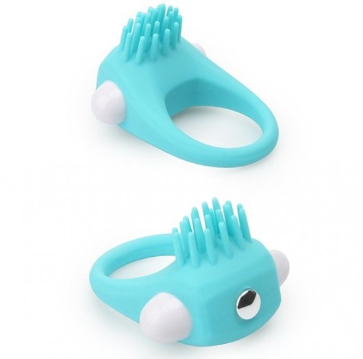 Голубое эрекционное кольцо с щеточкой LIT-UP SILICONE STIMU RING 5 - Dream Toys - в Абакане купить с доставкой