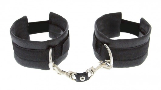 Чёрные полиуретановые наручники Luxurious Handcuffs - Blush Novelties - купить с доставкой в Абакане