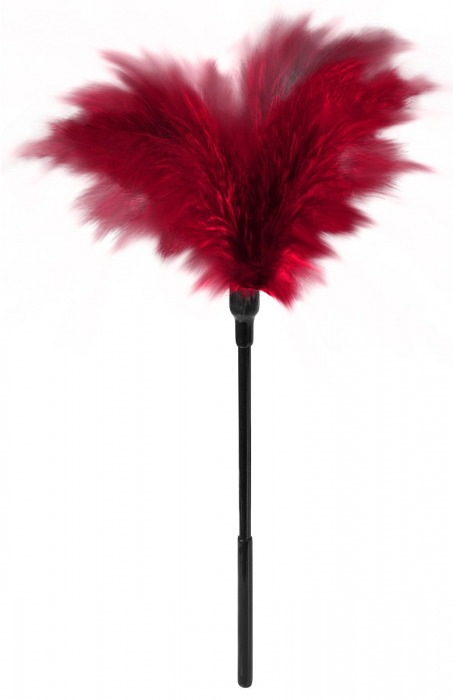 Пластиковая метелочка с красными пёрышками Small Feather Tickler - 32 см. - Blush Novelties - купить с доставкой в Абакане