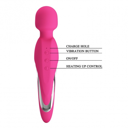 Розовый вибромассажер Antony Heating с функцией нагрева - Baile