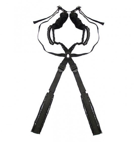 Чёрный бондажный комплект Romfun Sex Harness Bondage на сбруе - Romfun - купить с доставкой в Абакане
