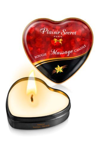 Массажная свеча с ароматом ванили Bougie Massage Candle - 35 мл. - Plaisir Secret - купить с доставкой в Абакане