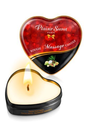 Массажная свеча с ароматом экзотических фруктов Bougie Massage Candle - 35 мл. - Plaisir Secret - купить с доставкой в Абакане