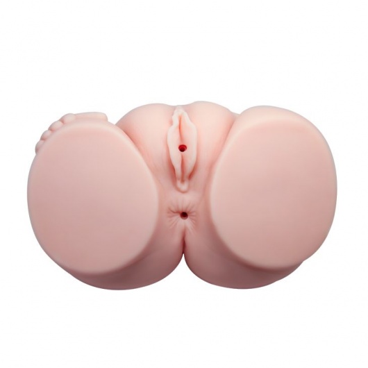 Телесный мастурбатор с двумя любовными тоннелями и вибрацией - Baile - в Абакане купить с доставкой