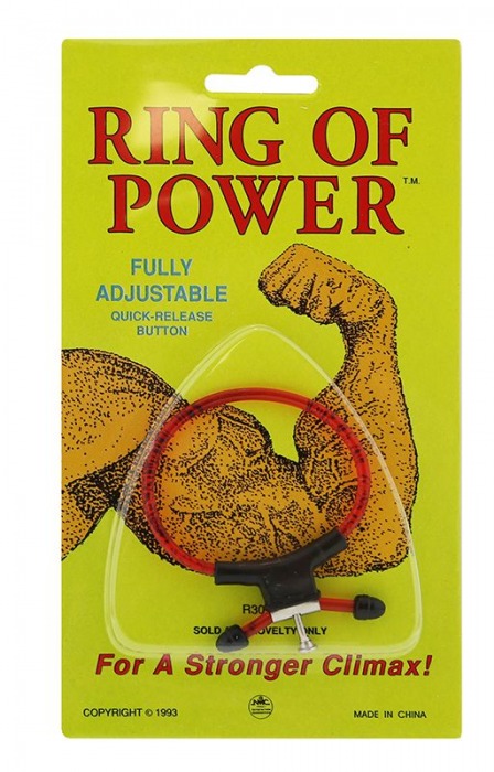 Красно-чёрное эрекционное кольцо с утяжкой RING OF POWER ADJUSTABLE RING - NMC - в Абакане купить с доставкой