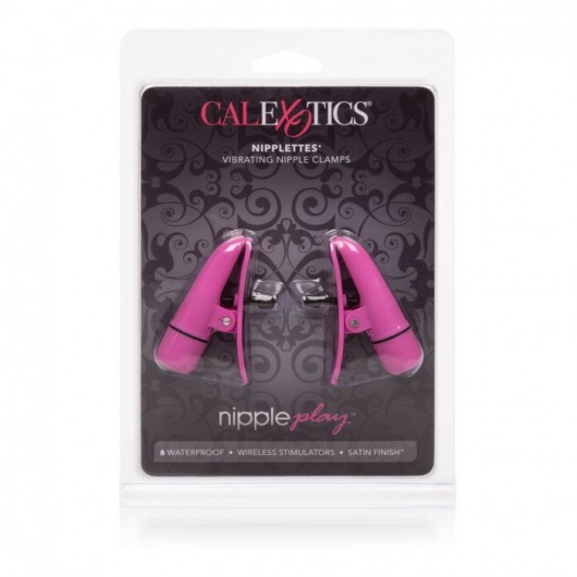 Розовые зажимы на соски с вибрацией Nipple Play Nipplettes - California Exotic Novelties - купить с доставкой в Абакане