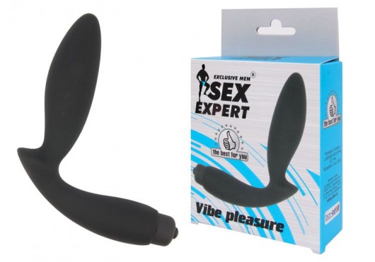 Чёрный вибростимулятор простаты Sex Expert Vibe Pleasure - Sex Expert - в Абакане купить с доставкой