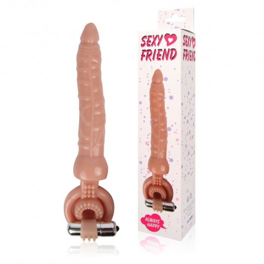 Телесная насадка на член Sexy Friend для двойного проникновения - 18 см. - Bior toys - купить с доставкой в Абакане