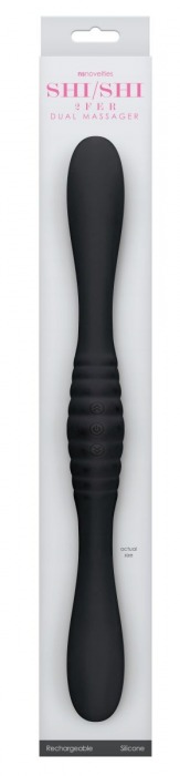 Черный двойной вибромассажер 2FER Dual Massager - 36 см. - NS Novelties