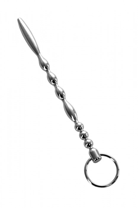 Серебристый фигурный уретральный плаг с кольцом в основании TOYFA Metal - 19 см. - ToyFa - купить с доставкой в Абакане