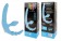 Голубой безремневой страпон с анальным отростком и вибрацией - 15 см. - Bior toys - купить с доставкой в Абакане