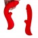 Красный вибромассажер 5  Silicone Wild Passion - 19,1 см. - Erokay
