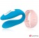Голубой вибратор для пар с нежно-розовым пультом-часами Weatwatch Dual Pleasure Vibe - DreamLove
