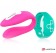 Розовый вибратор для пар с зеленым пультом-часами Weatwatch Dual Pleasure Vibe - DreamLove