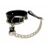 Черный ошейник с поводком из эко-кожи - БДСМ Арсенал - купить с доставкой в Абакане