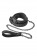 Черный ошейник с поводком COLLAR LEASH DIAMOND - Dream Toys - купить с доставкой в Абакане