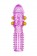 Гелевая фиолетовая насадка с шариками и шипами - 14 см. - Toyfa Basic - в Абакане купить с доставкой